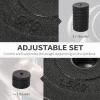 Soozier 110lbs Adjustable Dumbbell Set Weight Fitness Training Exercise - Black (pair)(m-4)