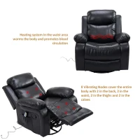 [Pick Up] HOMCOM Deluxe Electronic Heated Massage Sofa Recliner Chair Leather Lounge, Black(m-4)