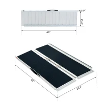 HOMCOM Portable Wheelchair Ramp 4ft Foldable Scooter Mobility Easy Access Carrier Ramp(m-3)