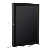 HOMCOM Display Case Jersey Frame Football Baseball Basketball Shirt Shadow Box Cabinet Black(28”x35”)(m-3)