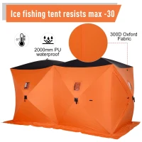 Outsunny Fishing Tent Portable 8-Person Ice Fishing Tent Shelter with Ventilation Windows and Carry Bag(m-4)