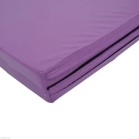 Soozier Tumbling Mats 4ftx10ftx2inch PU Leather Gymnastics Gym Mat Arts Folding Yoga Exercise Mat Pad 4 Panel Purple(m-12)