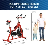 Soozier Upright Stationary Exercise Cycling Bike with LCD Monitor(m-3)