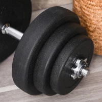 Soozier 88lbs Adjustable Dumbbell Set Weight Fitness Training Exercise - Black (pair)(m-10)