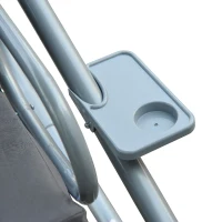 [Pick UP] Outsunny Heavy-duty Metal 3 Seater Covered Outdoor Swing Chair Garden Hammock and Bed with Frame, Canopy and 2 Pillows (Grey)(m-8)