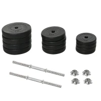 Soozier 88lbs Adjustable Dumbbell Set Weight Fitness Training Exercise - Black (pair)(m-9)