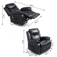 [Pick Up] HOMCOM Deluxe Electronic Heated Massage Sofa Recliner Chair Leather Lounge, Black(m-3)