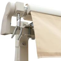 Outsunny Retractable Patio Awning 13’x8’ Manual Aluminum Frame Waterproof Sun Shade Patio Outdoor Deck Canopy Shelter - Khaki(m-11)