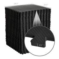 [Pick up Only] HOMCOM Soft Interlocking Floor Mats 216 Square Feet Waterproof Exercise Workout Mat Kid Play Mat, 54pcs Black(m-3)