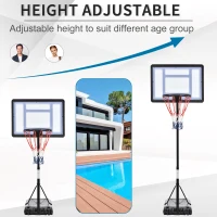 Soozier Portable Basketball Hoop & Stand System on Wheels Adjustable Height  For Children Multi-color with 2 Wheels(m-4)