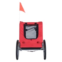 PawHut Pet Bike Trailer Bike Cart Bicycle Dog Cat Travel Carrier Foldable Red(m-8)