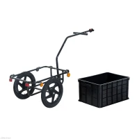 Aosom Bicycle Cargo Trailer 16 inch Air Wheel Wagon Trailer with Suitcase Large Capacity Enclosed Stroller Wagon - Black(m-9)