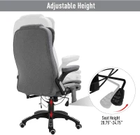 Vinsetto High Back Adjustable Massage Office Chair Ergonomic Reclining Executive Chair Home Office Furniture Grey(m-7)