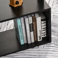 HOMCOM L-shaped Table 360° Rotating Corner Desk L-Shaped PC Workstation Student Writing Table w/ Storage Shelf Home Office Black(m-11)