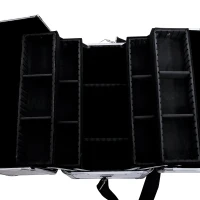 Soozier 2in1 Professional Makeup Train Case w/ Handle and Wheels - Silver(m-10)