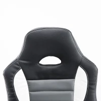 HOMCOM Racing Car Office Chair Swivel Excutive Computer Gaming Office Chair with Adjustable Armrest (Grey)(m-8)