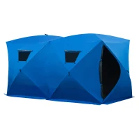 Outsunny Fishing Tent 5-8 Person Pop-up Ice Shelter Ice Fishing Tent Outdoor Portable(m-1)