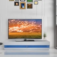 HOMCOM White Gloss TV Stand 71" High LED TV Cabinet Entertainment Center Storage Unit, White(m-1)