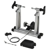 Soozier Bike Exercise Trainer Stand Indoor Magnetic Bicycle Trainer 5 Level Resistance Silver(m-6)