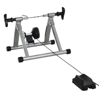 Soozier Bike Exercise Trainer Stand Indoor Magnetic Bicycle Trainer 5 Level Resistance Silver(m-8)