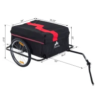 Aosom Bicycle Cargo Trailer Cart Carrier for Garden Use with Cover(m-3)