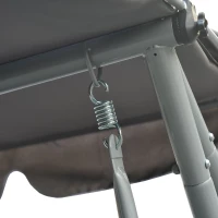 [Pick UP] Outsunny Heavy-duty Metal 3 Seater Covered Outdoor Swing Chair Garden Hammock and Bed with Frame, Canopy and 2 Pillows (Grey)(m-7)