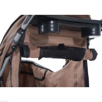 PawHut 3 Wheel Folding Dog Pet Cat Stroller with Brake and Canopy, Coffee(m-8)
