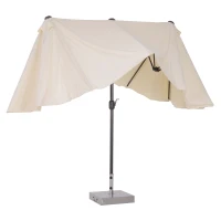 Outsunny 15ft Double-Sided Patio Umbrella Rectangular Parasol Sun Shelter Canopy Shade UV Protection w/ Hand Crank(m-5)