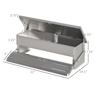 PawHut 10.6lbs Automatic Chicken Feeder Aluminum Poultry Feeders with Lid, Treadle, Rat Proof & No Spill with Weatherproof, Silver(m-3)