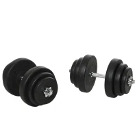 Soozier 88lbs Adjustable Dumbbell Set Weight Fitness Training Exercise - Black (pair)(m-2)