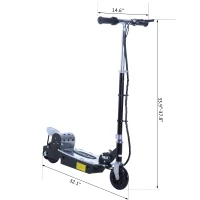 Qaba Electric Scooter Bike Adjustable Folding E Scooter Battery Powered Motorized Bike Black(m-3)