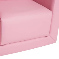 Qaba Kids Armchair 2-in-1 Multifunctional Children Armchair Kids Table & Sofa Set Pink(m-10)