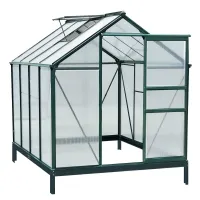Outsunny 6' x 8' Greenhouse Clear & Twin Wall Panels Green Frame Press to Select(m-8)