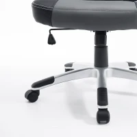 HOMCOM Racing Car Office Chair Swivel Excutive Computer Gaming Office Chair with Adjustable Armrest (Grey)(m-10)