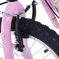 Homcom Adjustable Teen Kick Scooter Child Pro Stunt Scooter Ride On Speeder Kids Street Bike 16" Inflatable Tire Pink(m-9)