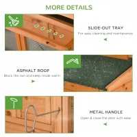 PawHut 76" Wooden Chicken Coop, Outdoor Hen House Poultry Duck Goose Cage with Outdoor Run, Nesting Box, Removable Tray and Lockable Doors, Orange(m-7)