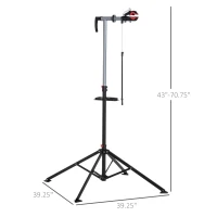 HOMCOM Bike Repair Stand Adjustable Telescopic Arm 75" Rack Tool Tray Cycle(m-3)