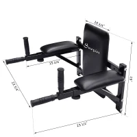 Soozier Wall Mounted Dip Station Dipping Knee Raise Station Triceps Leg Dip Raise Bars Rack, Black(m-3)