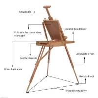 HOMCOM Wooden Easel Folding French Artists Easel Set Portable Art Painters Tripod Sketch Craft(m-4)