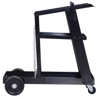 DURHAND Welding Cart 3 Tier Welder Trolley Garage w/ Safety Chain Black(m-6)