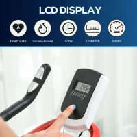 Soozier Upright Stationary Exercise Cycling Bike with LCD Monitor(m-6)