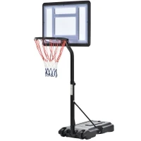 Soozier Portable Basketball Hoop & Stand System on Wheels Adjustable Height  For Children Multi-color with 2 Wheels(m-1)