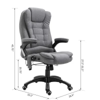 Vinsetto High Back Adjustable Massage Office Chair Ergonomic Reclining Executive Chair Home Office Furniture Grey(m-3)