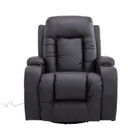 HOMCOM Faux Leather Vibrating Massage Recliner Chair with Remote Brown (No Heat)(m-5)