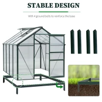 Outsunny 6' x 8' Greenhouse Clear & Twin Wall Panels Green Frame Press to Select(m-6)