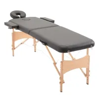 HOMCOM Portable Massage Table Massage Bed Couch Beauty Bed 2 Section Lightweight Portable Black(m-1)