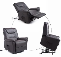 [Pick Up] HOMCOM Leathered Electric Lift Chair Elder People w/ Remote Brown(m-4)