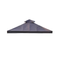Outsunny 9.84'x9.84' Gazebo Canopy Top Replacement Cover 2 Tier Outdoor Garden Water-resistant UV Protected Coffee(m-1)