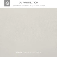 Outsunny Square2-Tier Gazebo Canopy Replacement Top Cover Water-resistant UV Protected Shade Protection (Cream White)(m-5)