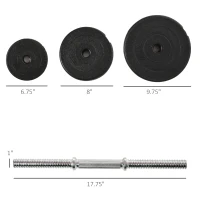 Soozier 88lbs Adjustable Dumbbell Set Weight Fitness Training Exercise - Black (pair)(m-3)